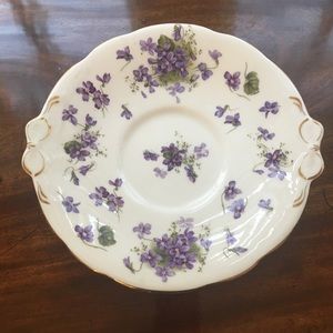 English fine bone china handled cake plate in Victorian Violets by Hammersley